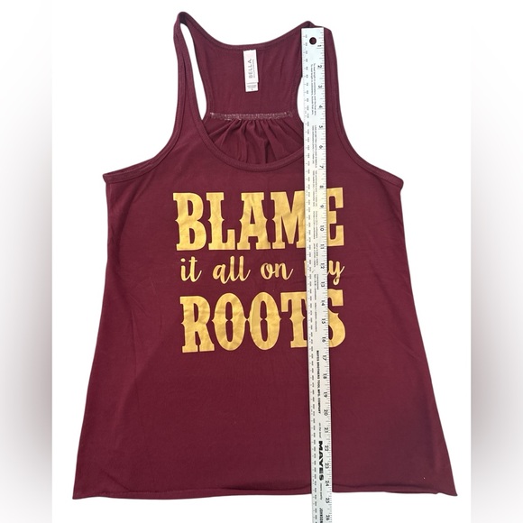 🤠Bella Canvas Burgundy Racerback Tank - “Blame it All on my Roots” - Size Small - Picture 4 of 7